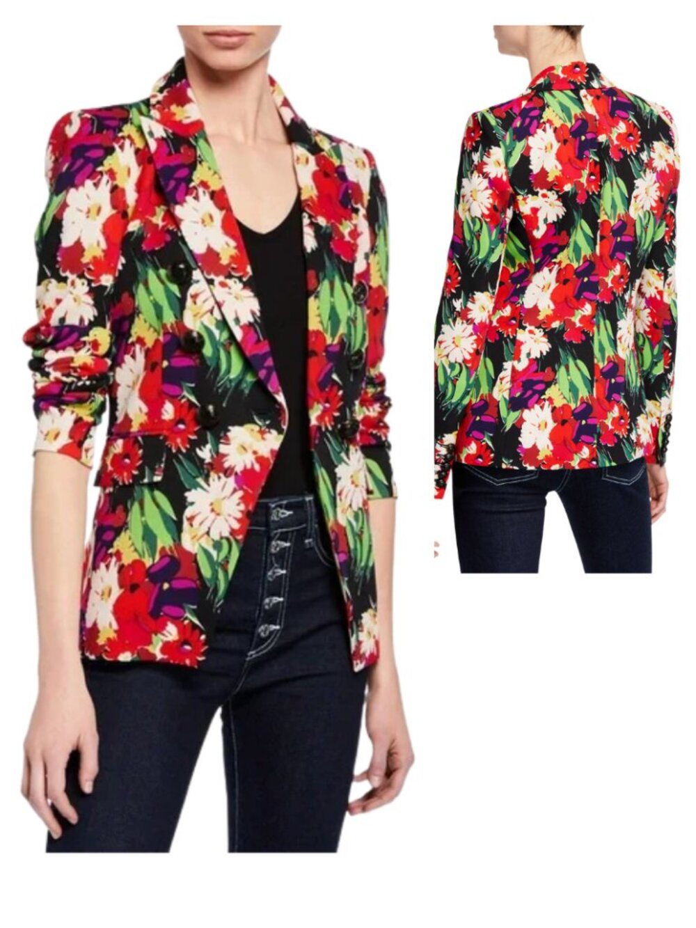 Veronica Beard Miller Floral Double-Breasted Dickey Jacket. Sz 2 - Picture 1 of 8